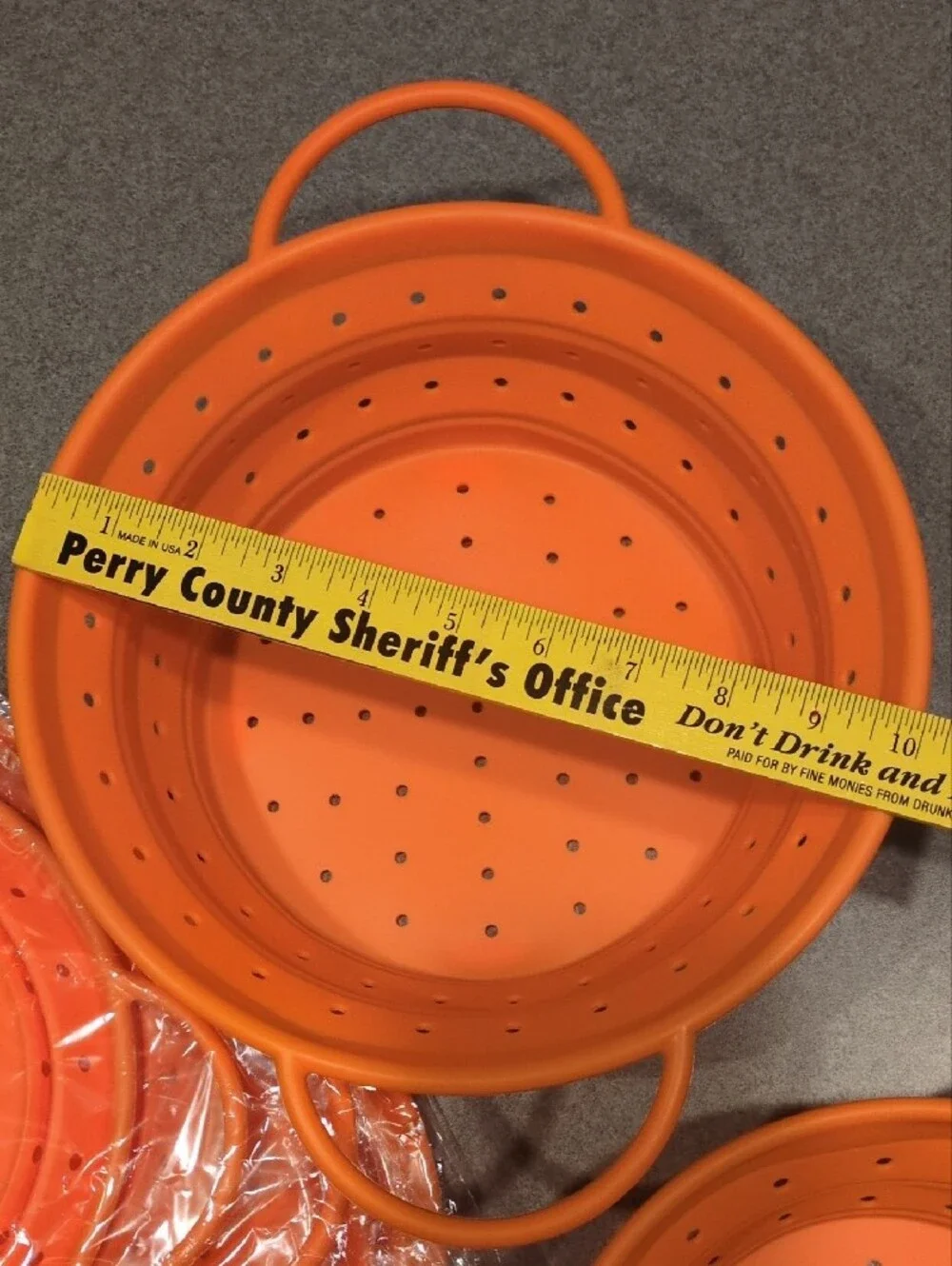 Orange Silicone Collapsible Steamer/Strainer Set New In Package